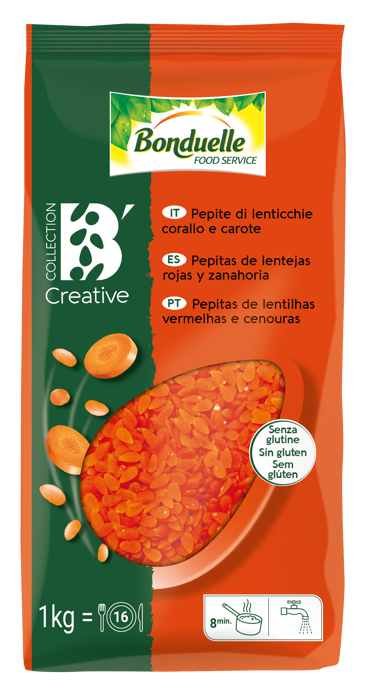 Pepitas de lentilhas vermelhas e cenouras Pepitas de lentilhas vermelhas e cenouras