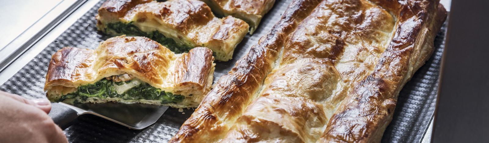 Feuilleté épinards poires et bleu d’Auvergne Feuilleté épinards poires et bleu d’Auvergne