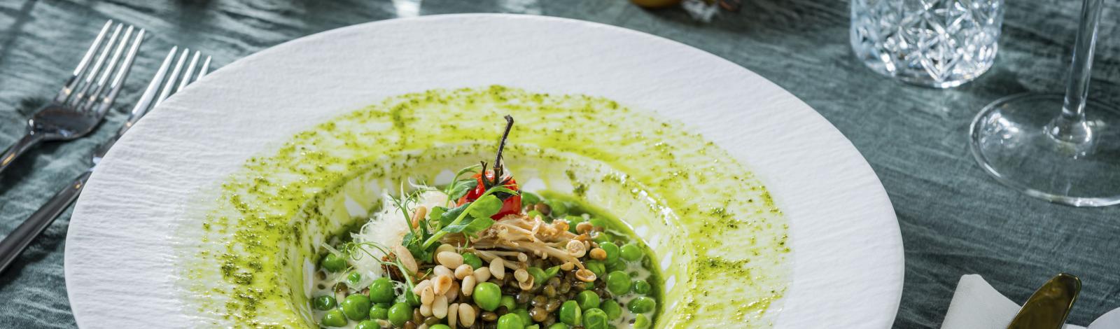 Vegan kerstmenu: risotto met groene linzen en garden peas Vegan kerstmenu: risotto met groene linzen en garden peas
